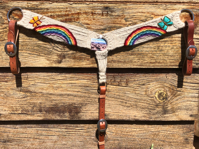 Rainbow Mohair Breast Collar