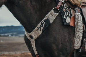 Elk Silhouette Mohair Breast Collar and Cinch