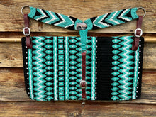 Load image into Gallery viewer, Turquoise Wool Blanket &amp; Mohair Breast Collar