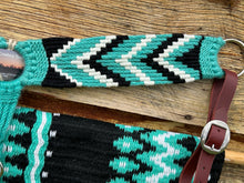 Load image into Gallery viewer, Turquoise Wool Blanket &amp; Mohair Breast Collar