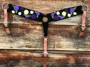 Purple/Lavender Rose Mohair Breast Collar