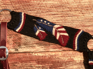 American Flag Feather Mohair Breast Collar