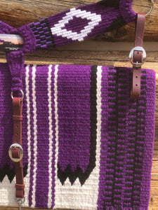 Purple Wool Blanket & Mohair Breast Collar