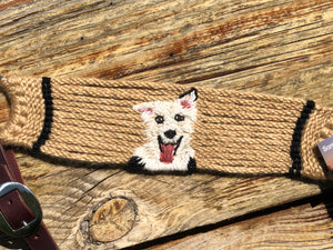 Custom Puppy Portrait Mohair Breast Collar