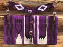 Load image into Gallery viewer, Purple Wool Blanket &amp; Mohair Breast Collar