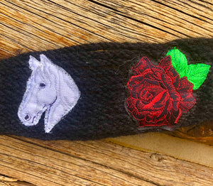 Horse and Rose Mohair Breast Collar